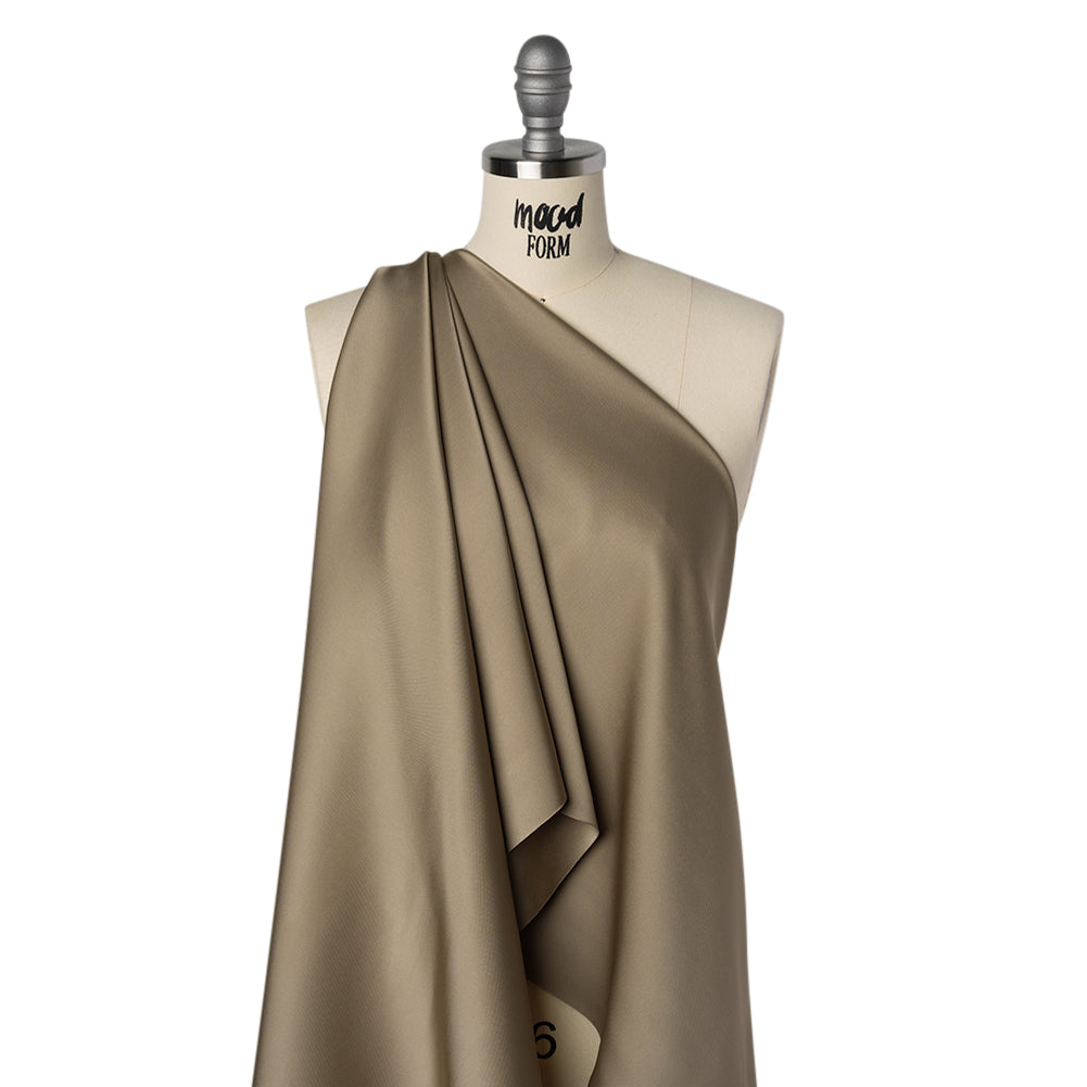 Soft Double Face Polyester Twill - Gray Brown - Viola Collection - Drape Soft Double Face Polyester Twill - Gray Brown - Viola Collection - Drape