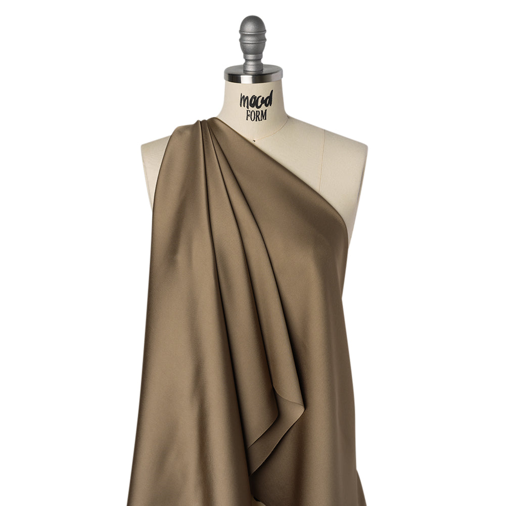 Soft Double Face Polyester Twill - Taupe - Viola Collection - Drape Soft Double Face Polyester Twill - Taupe - Viola Collection - Drape