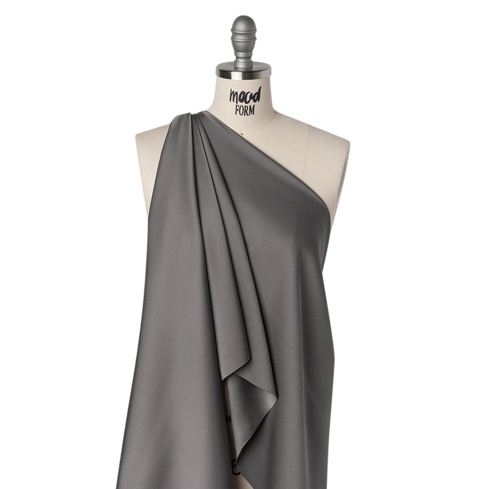 Soft Double Face Polyester Twill - Graphite Gray - Viola Collection - Drape Soft Double Face Polyester Twill - Graphite Gray - Viola Collection - Drape