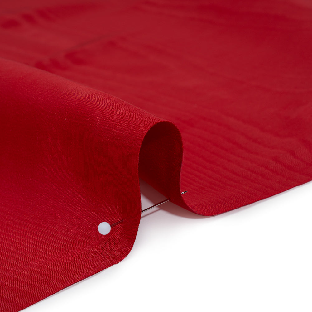Lightweight Polyester Bengaline Moire - Red - Louisa Collection Lightweight Polyester Bengaline Moire - Red - Louisa Collection