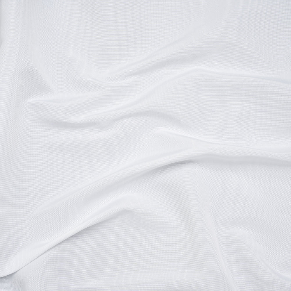 Lightweight Polyester Bengaline Moire - White - Louisa Collection Lightweight Polyester Bengaline Moire - White - Louisa Collection