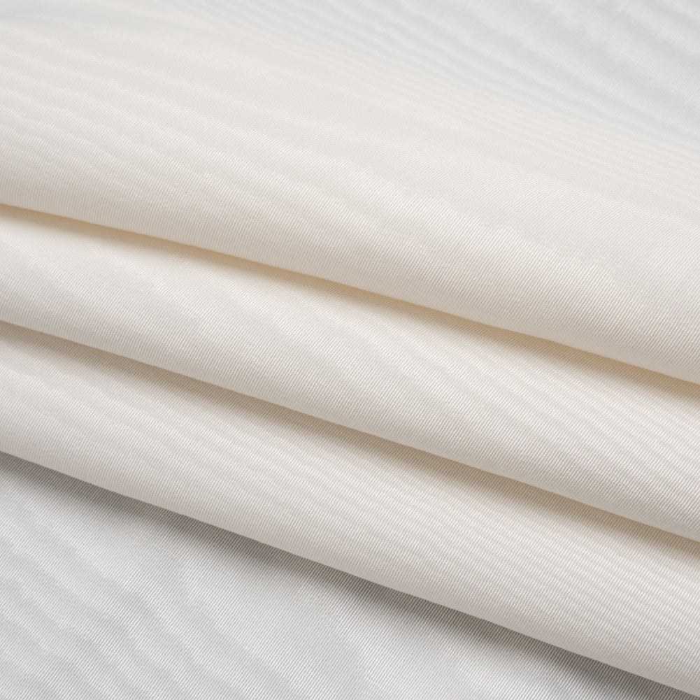 Lightweight Polyester Bengaline Moire - Ivory - Louisa Collection - Folded Lightweight Polyester Bengaline Moire - Ivory - Louisa Collection - Folded