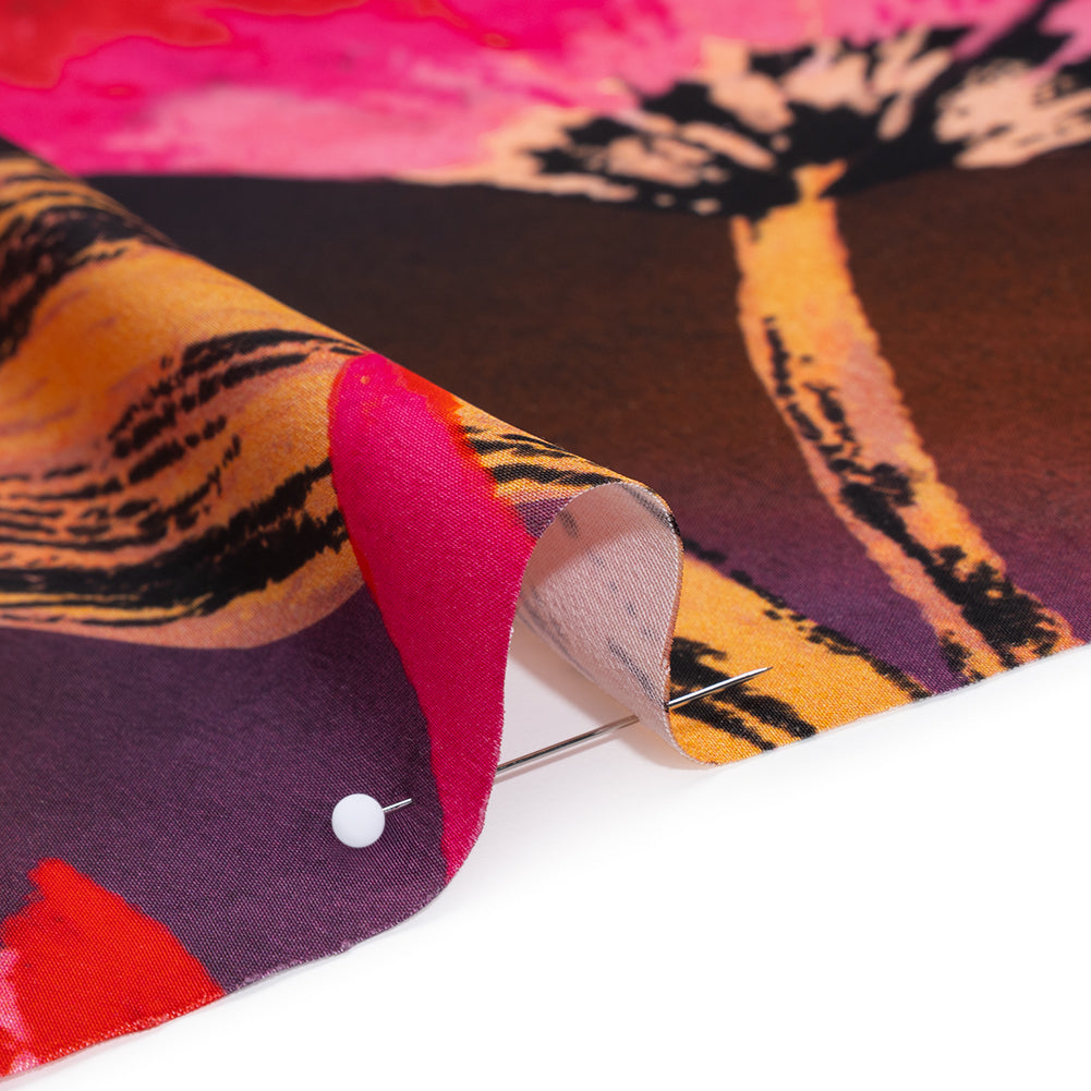 Polyester Satin - Hot Pink, Red and Black Big Flowers - Mood Exclusive Poppy Panorama Print Polyester Satin - Hot Pink, Red and Black Big Flowers - Mood Exclusive Poppy Panorama Print