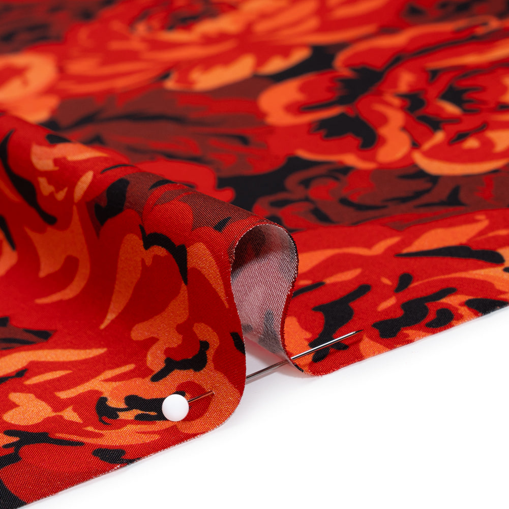 Polyester Satin - Scarlet Red, Burgundy and Black Roses - Mood Exclusive Midnight Muse Print Polyester Satin - Scarlet Red, Burgundy and Black Roses - Mood Exclusive Midnight Muse Print
