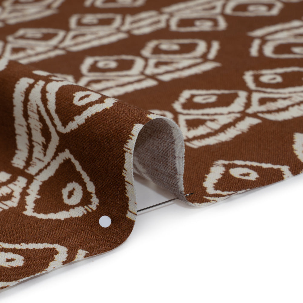 Linen and Rayon Woven - Brown and Off White Soft Geometrics - Mood Exclusive Geo Drift Print Linen and Rayon Woven - Brown and Off White Soft Geometrics - Mood Exclusive Geo Drift Print
