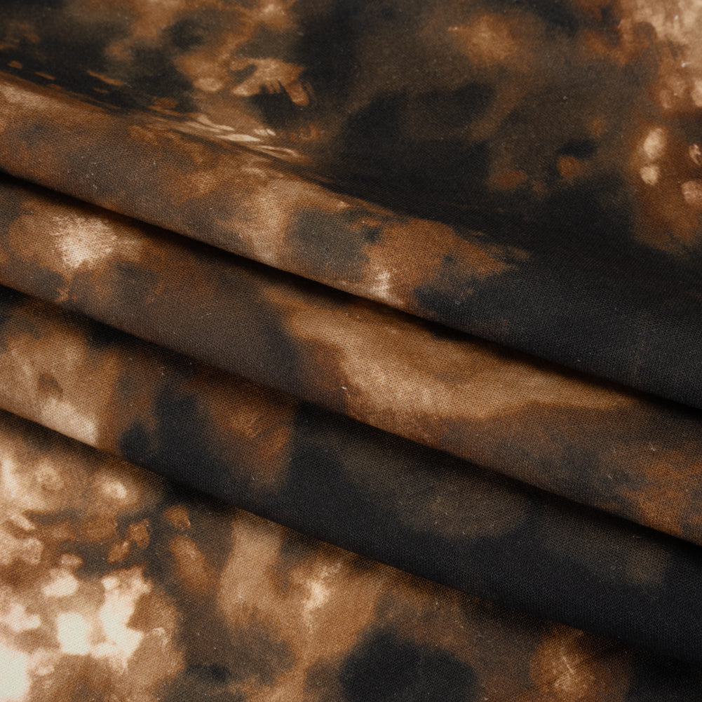 Linen and Rayon Woven - Brown and Black Abstract Splashes - Mood Exclusive Mocha Mist Print Folded Linen and Rayon Woven - Brown and Black Abstract Splashes - Mood Exclusive Mocha Mist Print Folded