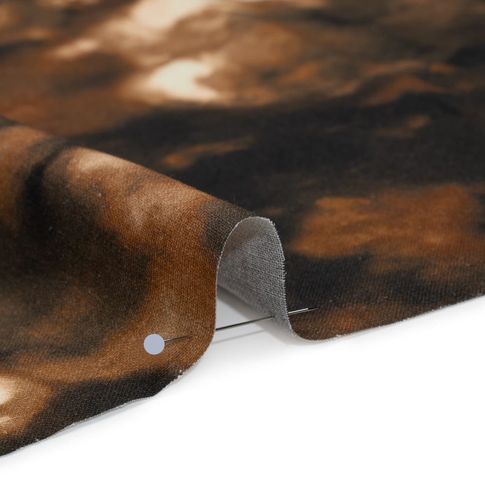 Linen and Rayon Woven - Brown and Black Abstract Splashes - Mood Exclusive Mocha Mist Print Detail Linen and Rayon Woven - Brown and Black Abstract Splashes - Mood Exclusive Mocha Mist Print Detail