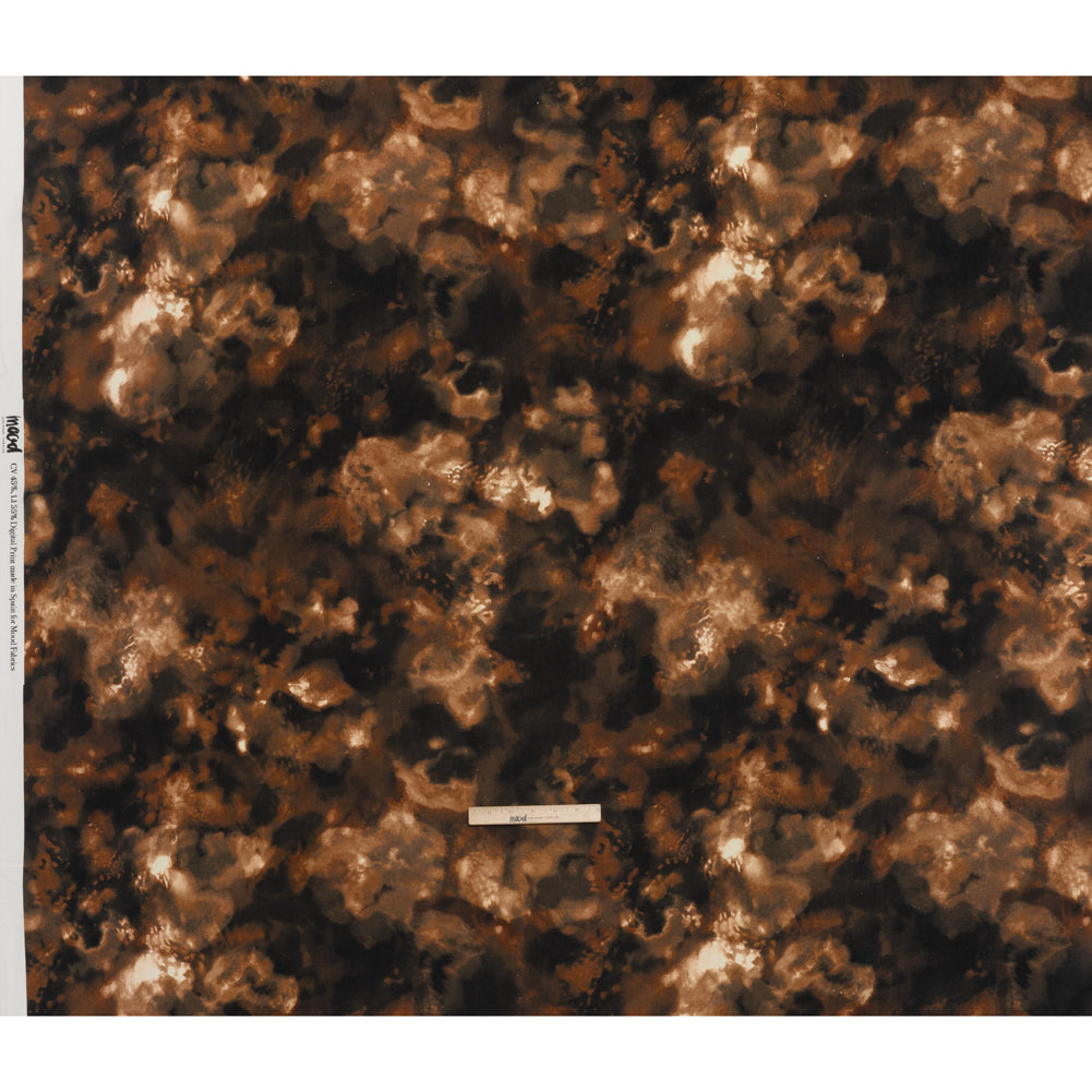 Linen and Rayon Woven - Brown and Black Abstract Splashes - Mood Exclusive Mocha Mist Print - Full Linen and Rayon Woven - Brown and Black Abstract Splashes - Mood Exclusive Mocha Mist Print - Full