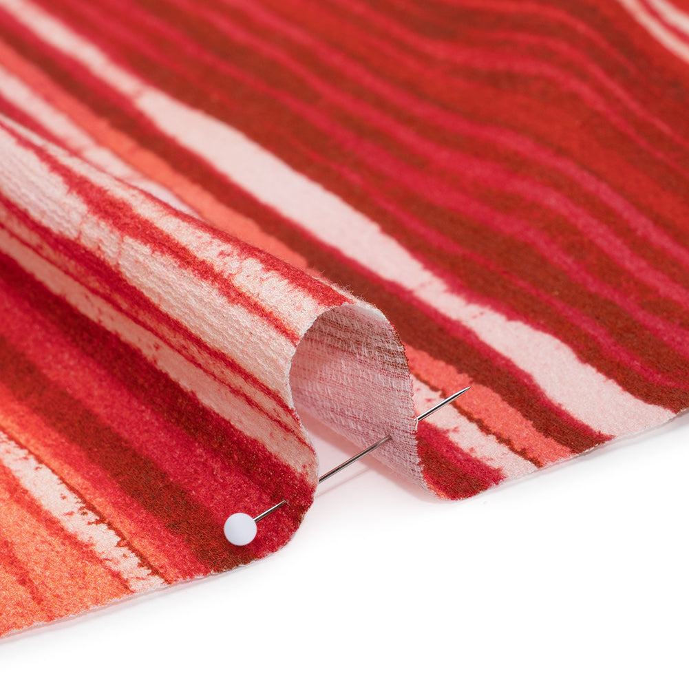 Slubbed Gauzy Cotton Woven - Red, Pink and Brown Painterly Barcode Stripes - Mood Exclusive Peppermint Parade Print Slubbed Gauzy Cotton Woven - Red, Pink and Brown Painterly Barcode Stripes - Mood Exclusive Peppermint Parade Print