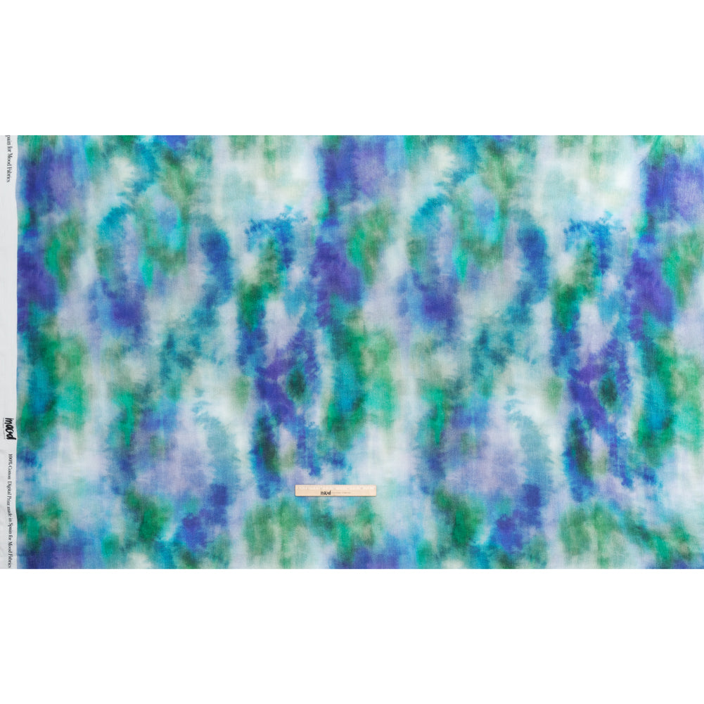 Slubbed Gauzy Cotton Woven - Ultramarine Blue, Green and Teal Soft Tie Dye - Mood Exclusive Soft Sighs Print Slubbed Gauzy Cotton Woven - Ultramarine Blue, Green and Teal Soft Tie Dye - Mood Exclusive Soft Sighs Print