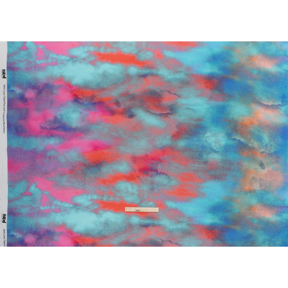 Slubbed Gauzy Cotton Woven - Sky Blue, Bubblegum Pink and Coral Tie Dye - Mood Exclusive To Dye For Print Slubbed Gauzy Cotton Woven - Sky Blue, Bubblegum Pink and Coral Tie Dye - Mood Exclusive To Dye For Print