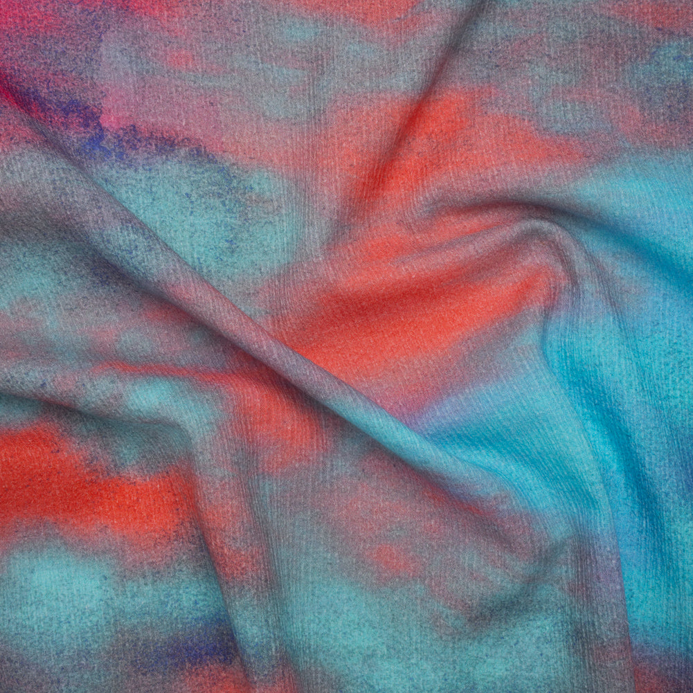 Slubbed Gauzy Cotton Woven - Sky Blue, Bubblegum Pink and Coral Tie Dye - Mood Exclusive To Dye For Print Slubbed Gauzy Cotton Woven - Sky Blue, Bubblegum Pink and Coral Tie Dye - Mood Exclusive To Dye For Print