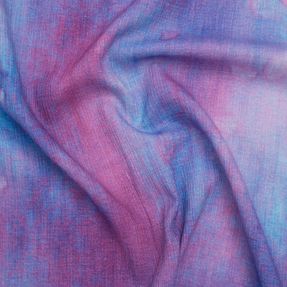 Slubbed Gauzy Cotton Woven - Pink, Ultramarine Blue and Purple Spotted Tie Dye - Mood Exclusive Dewdrop Ditsy Print Slubbed Gauzy Cotton Woven - Pink, Ultramarine Blue and Purple Spotted Tie Dye - Mood Exclusive Dewdrop Ditsy Print