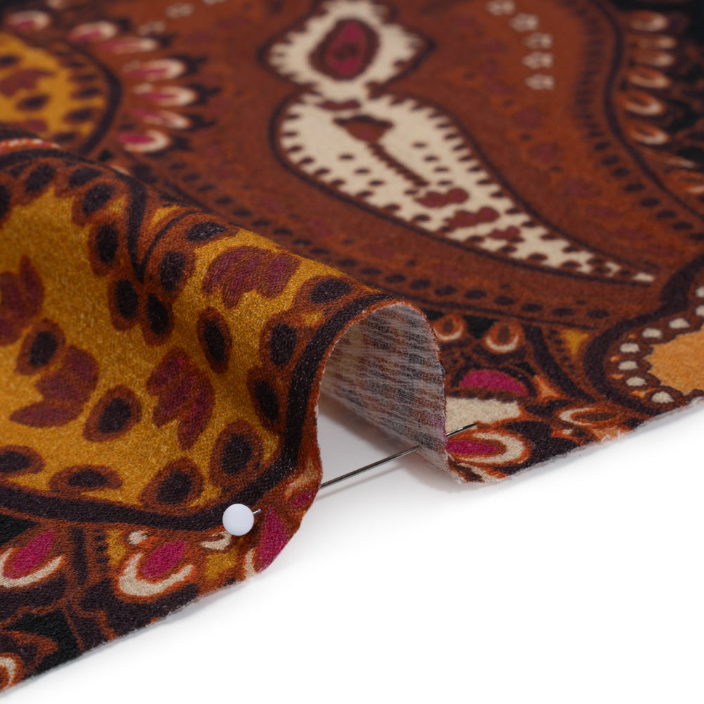 Slubbed Gauzy Cotton Woven - Brick Red, Dark Peach and Golden Ochre Paisley - Mood Exclusive Spice Market Print Slubbed Gauzy Cotton Woven - Brick Red, Dark Peach and Golden Ochre Paisley - Mood Exclusive Spice Market Print