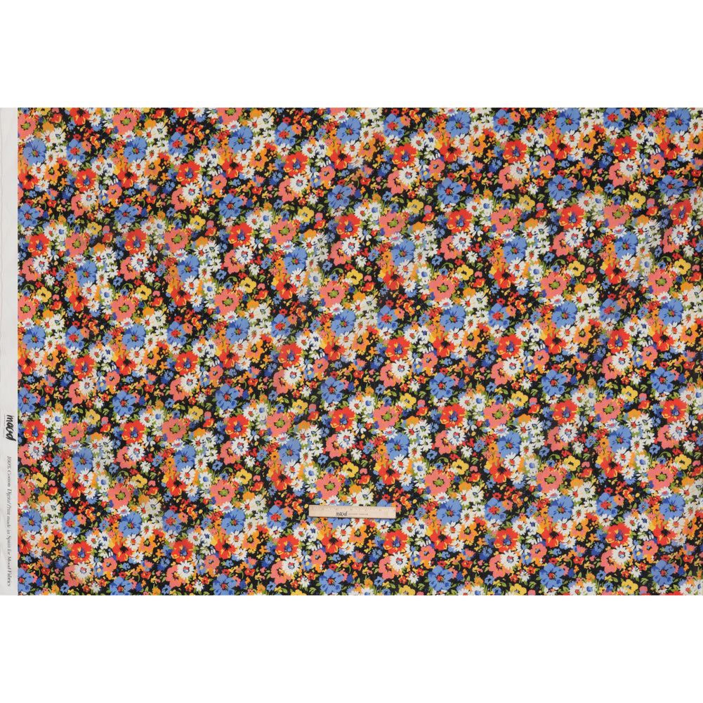Crinkled Cotton Gauzy Woven - Red, Blue and Orange Bright Flowers - Mood Exclusive Petal Parade Print Crinkled Cotton Gauzy Woven - Red, Blue and Orange Bright Flowers - Mood Exclusive Petal Parade Print