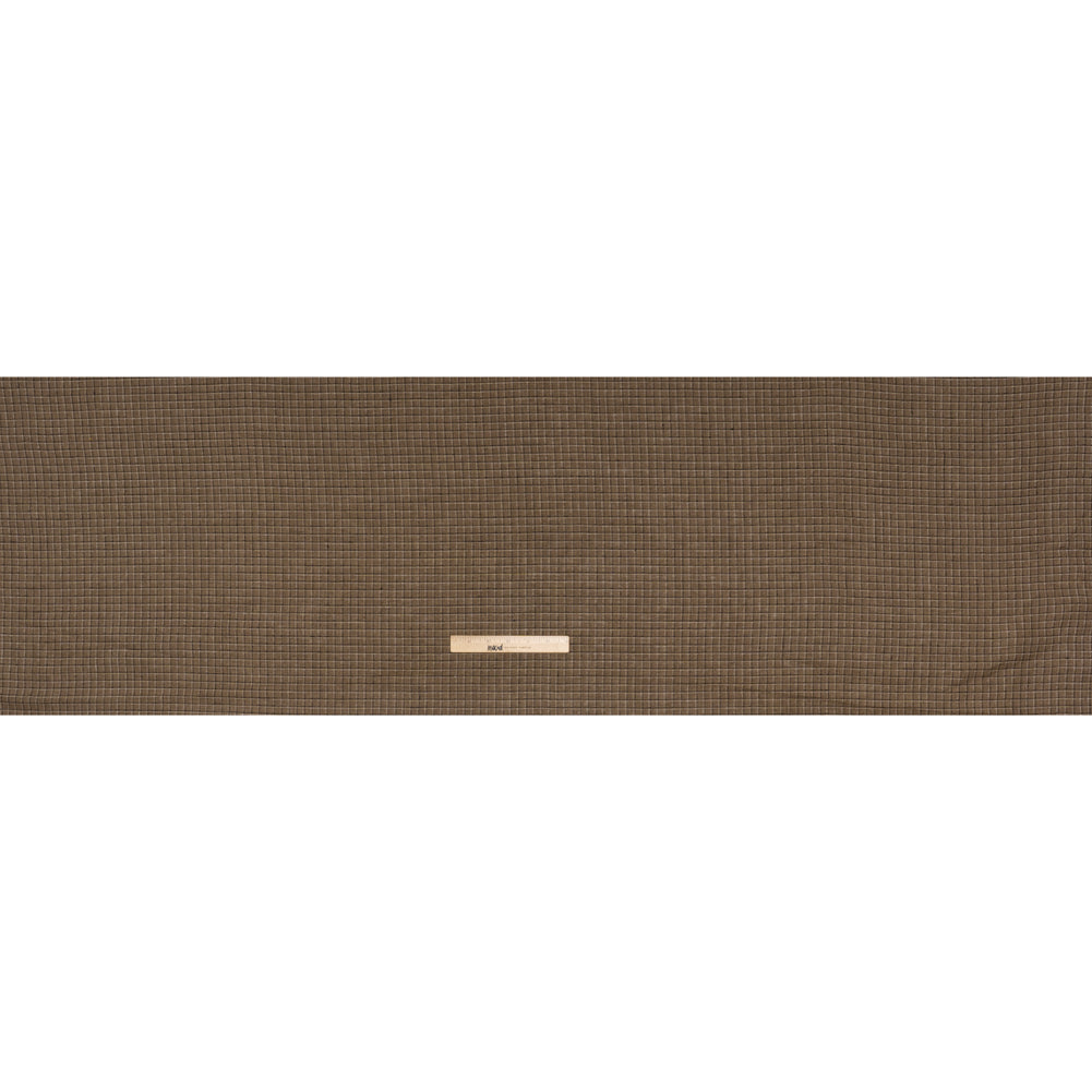 Medium Weight Linen Woven - Textured Brown, Black and Gray Shadow Windowpane Checks Medium Weight Linen Woven - Textured Brown, Black and Gray Shadow Windowpane Checks