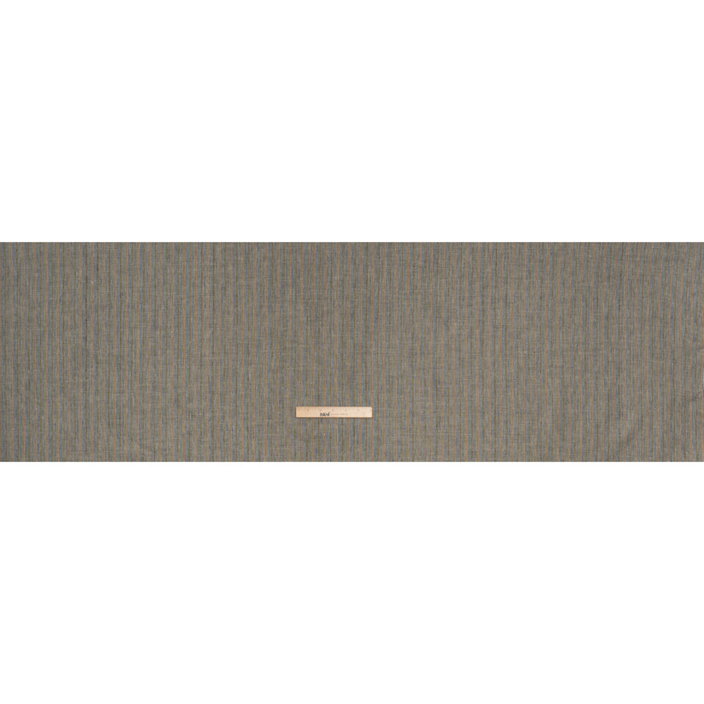 Medium Weight Linen Woven - Blue, Orange and Olive Stripes Medium Weight Linen Woven - Blue, Orange and Olive Stripes