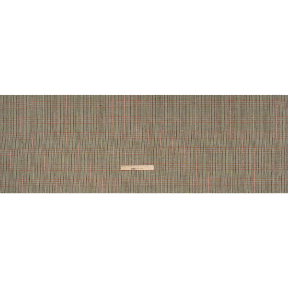 Medium Weight Linen Woven - Brown, Pink and Lime Green Plaid Medium Weight Linen Woven - Brown, Pink and Lime Green Plaid