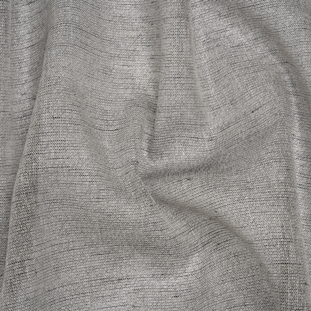 Two-Tone Metallic Linen Scrim - Black, White and Silver Two-Tone Metallic Linen Scrim - Black, White and Silver