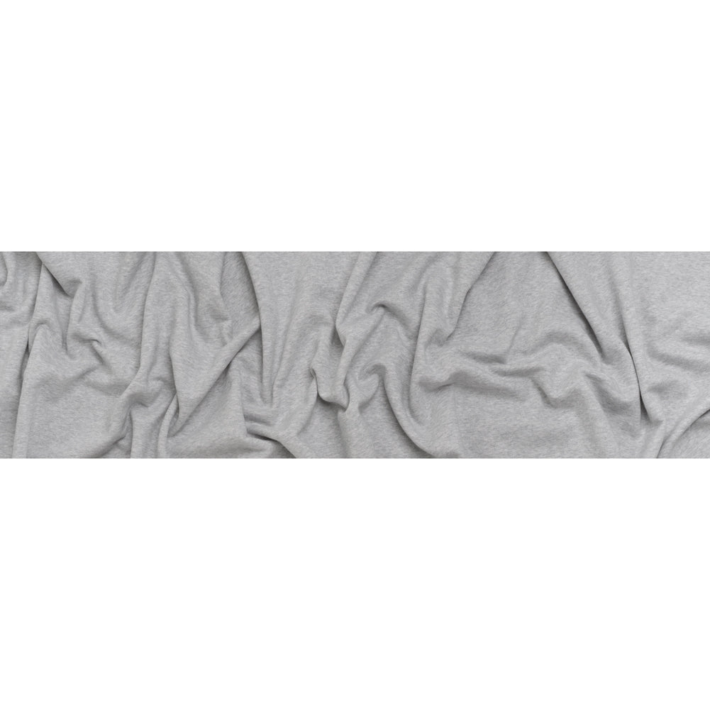 Cotton and Polyester Sweatshirt Fleece - Gray Marl and Ivory - Deadstock Cotton and Polyester Sweatshirt Fleece - Gray Marl and Ivory - Deadstock