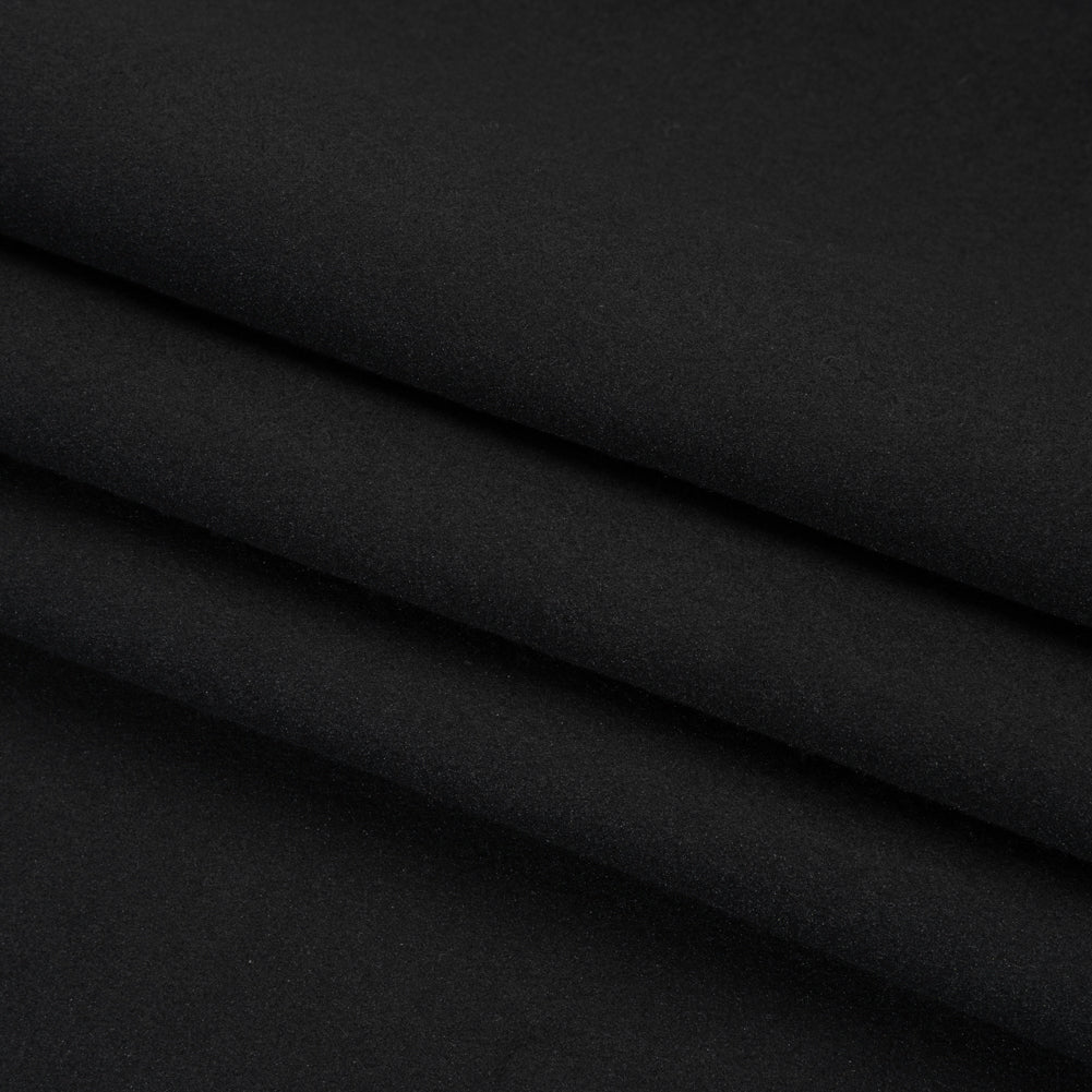 Stretch Brushed Polyester Twill - Black - Deadstock Stretch Brushed Polyester Twill - Black - Deadstock