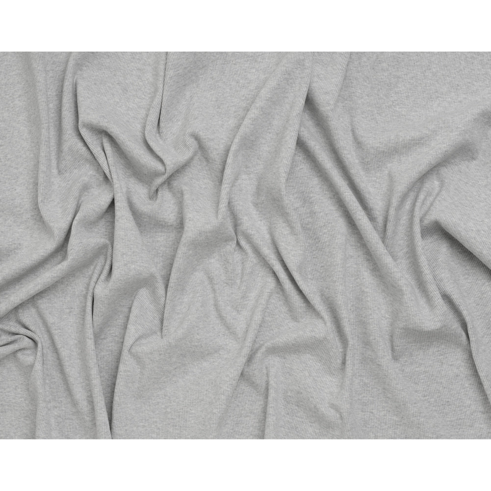Stretch Cotton 2x2 Rib Knit - Heathered Gray - Deadstock Stretch Cotton 2x2 Rib Knit - Heathered Gray - Deadstock