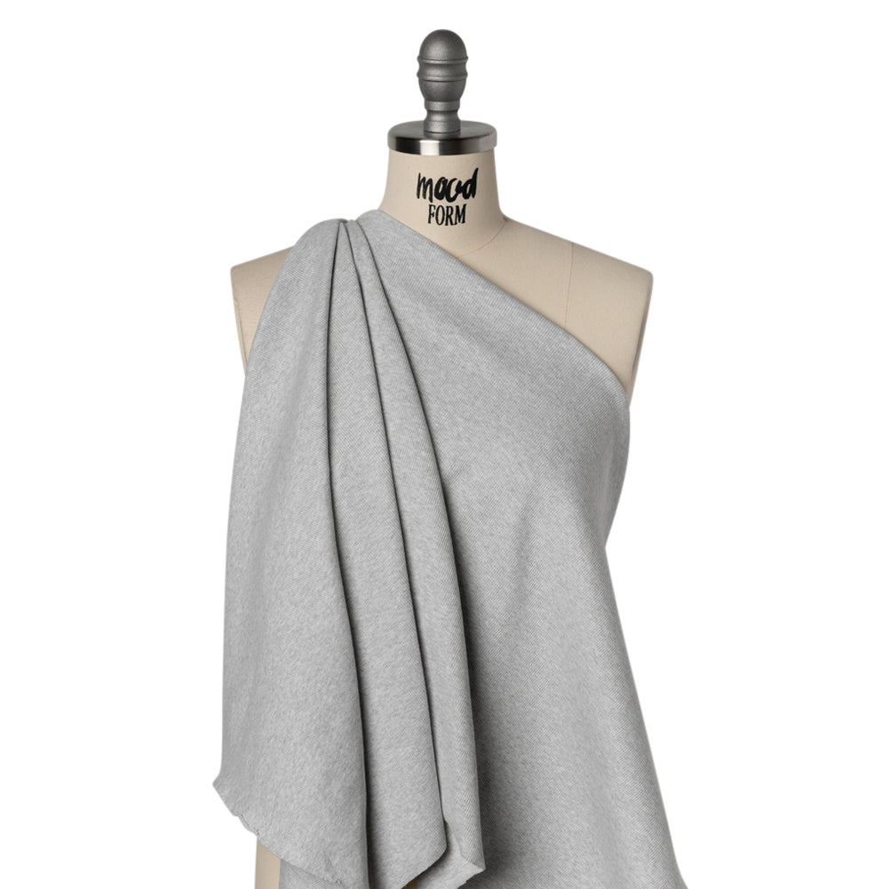 Stretch Cotton 2x2 Rib Knit - Heathered Gray - Deadstock Stretch Cotton 2x2 Rib Knit - Heathered Gray - Deadstock