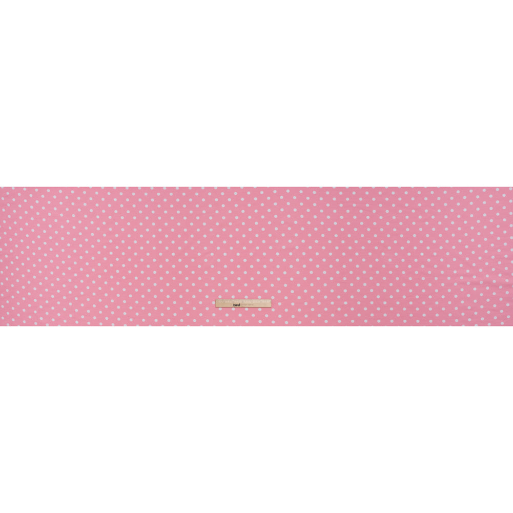 Stretch Cotton and Modal Jersey - Baby Pink and White Polka Dots - Deadstock Stretch Cotton and Modal Jersey - Baby Pink and White Polka Dots - Deadstock