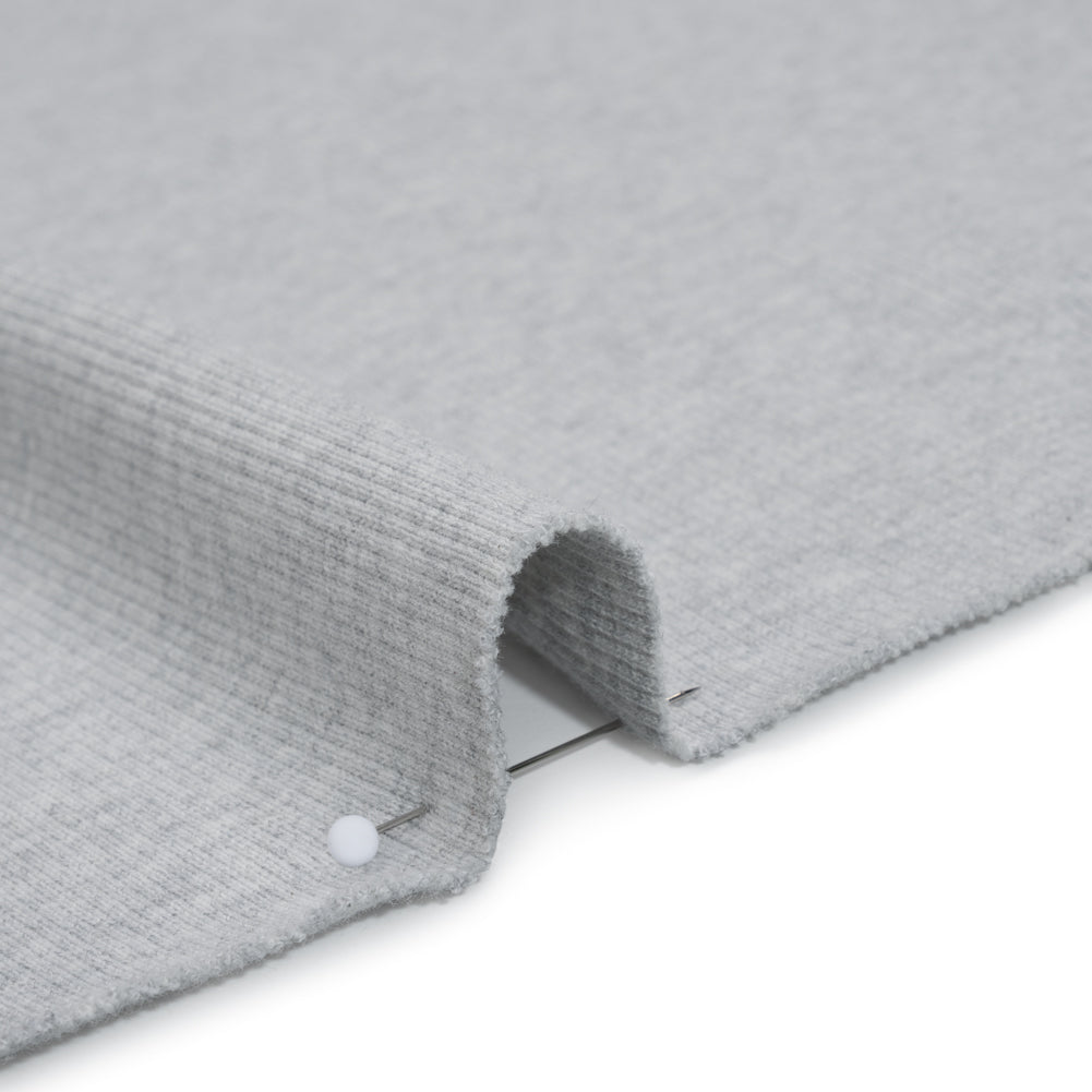 Stretch Cotton 2x2 Rib Knit - Light Heathered Gray - Deadstock Stretch Cotton 2x2 Rib Knit - Light Heathered Gray - Deadstock