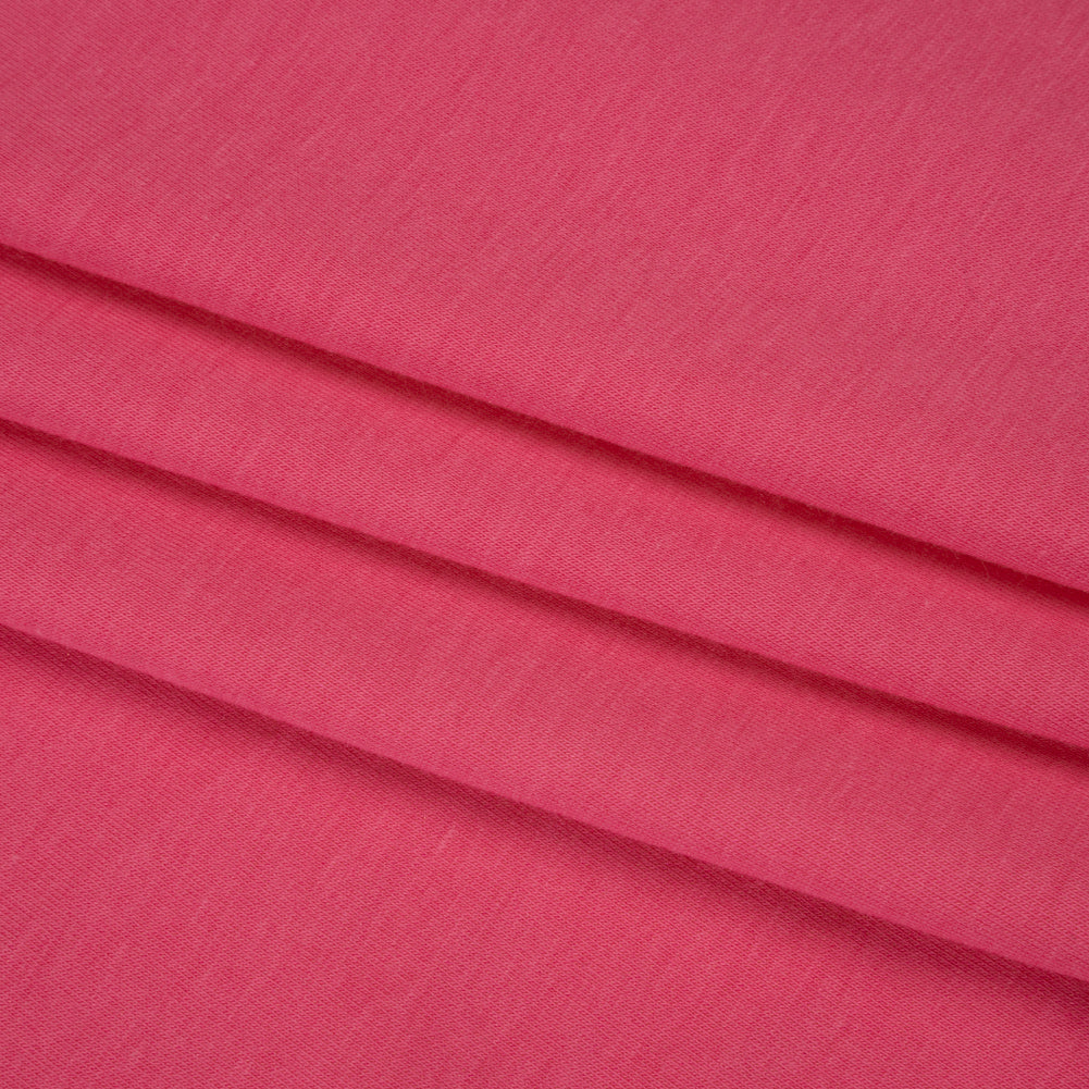 Stretch Cotton and Modal Jersey - Bright Pink - Deadstock Folded Stretch Cotton and Modal Jersey - Bright Pink - Deadstock Folded