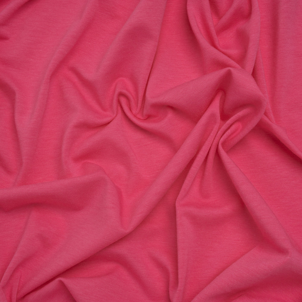 Stretch Cotton and Modal Jersey - Bright Pink - Deadstock Stretch Cotton and Modal Jersey - Bright Pink - Deadstock