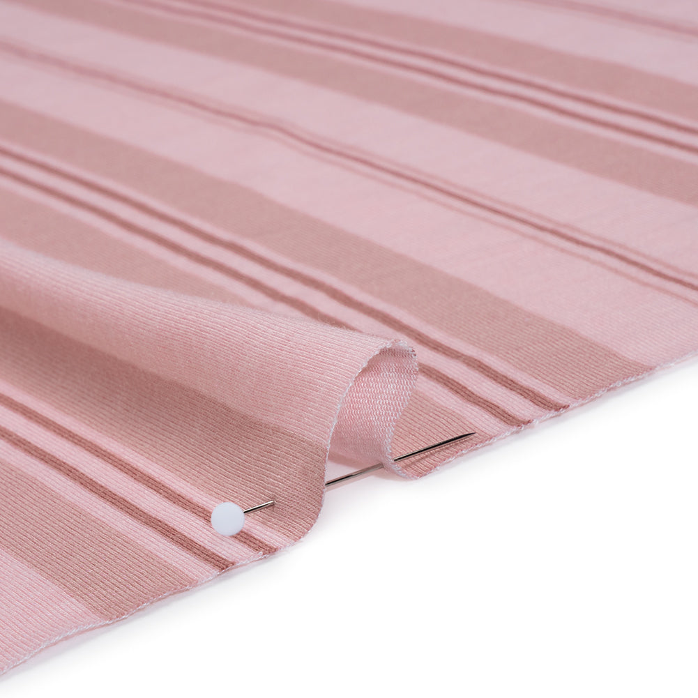 Stretch Rayon Jersey Print - Light Pink and Mauve Stripes - Deadstock Stretch Rayon Jersey Print - Light Pink and Mauve Stripes - Deadstock