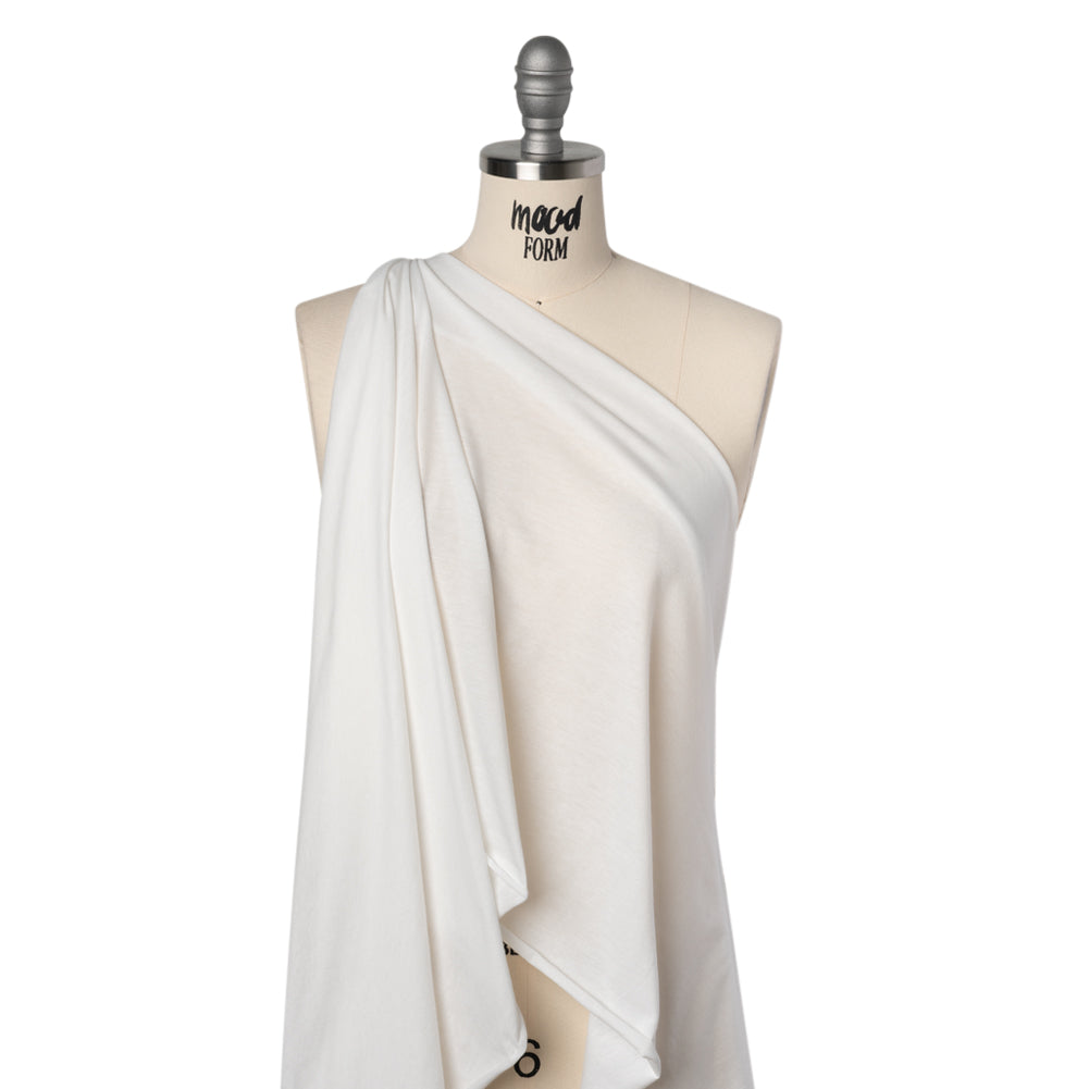 Cotton and Polyester Jersey - Off White - Deadstock Cotton and Polyester Jersey - Off White - Deadstock