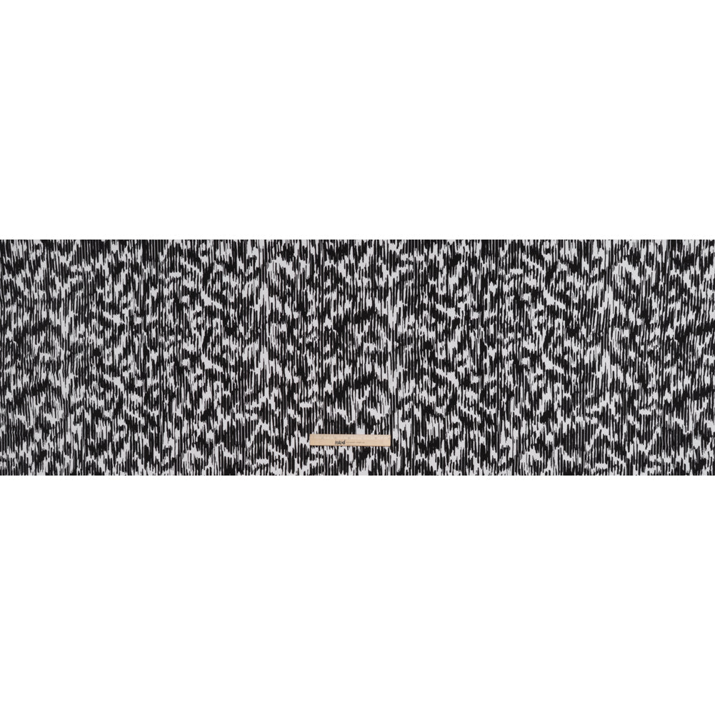 Stretch Polyester ITY Jersey - Black and White Abstract - Deadstock Stretch Polyester ITY Jersey - Black and White Abstract - Deadstock