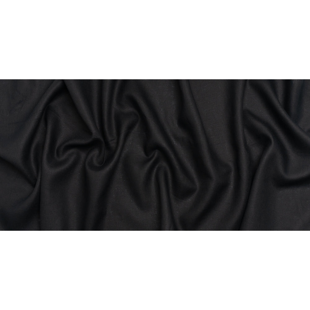 Medium Weight Linen Woven - Jet Black - Deadstock Medium Weight Linen Woven - Jet Black - Deadstock