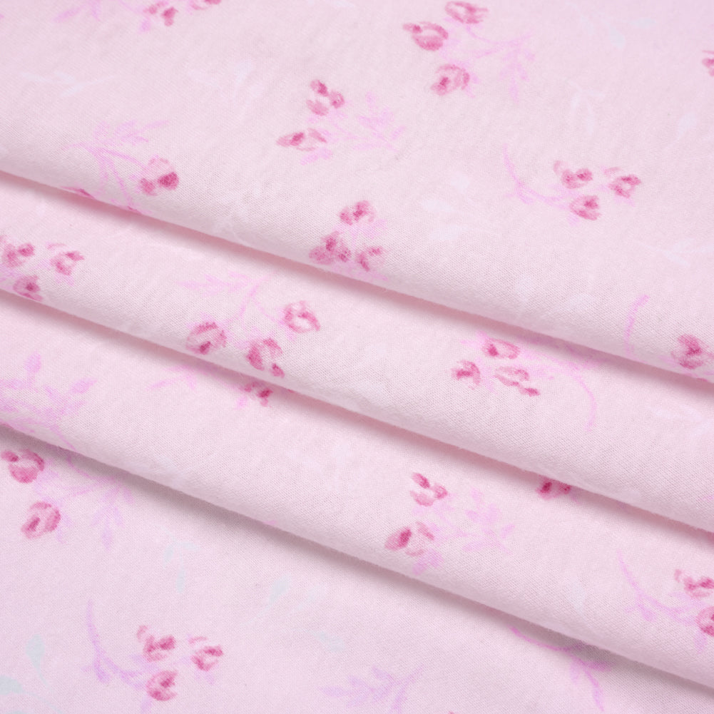 Cotton Jersey - Light Pink Flower Buds - Deadstock Cotton Jersey - Light Pink Flower Buds - Deadstock