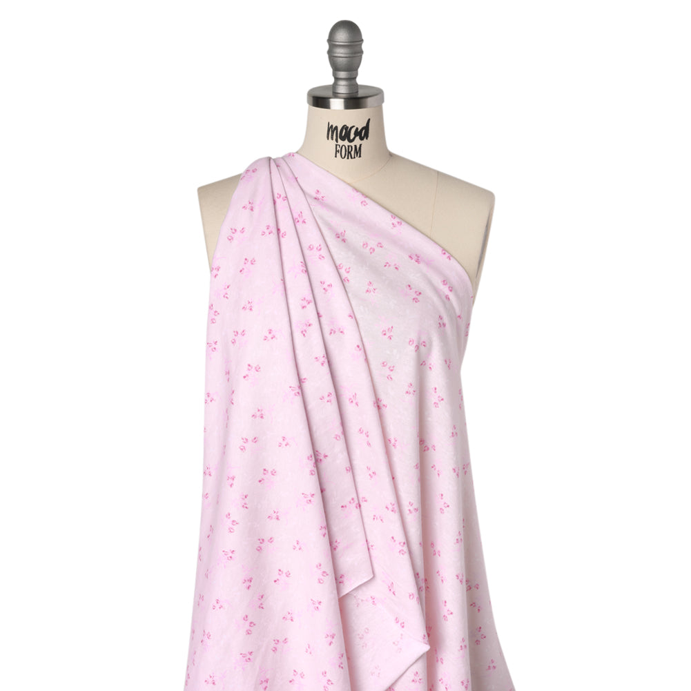 Cotton Jersey - Light Pink Flower Buds - Deadstock Cotton Jersey - Light Pink Flower Buds - Deadstock