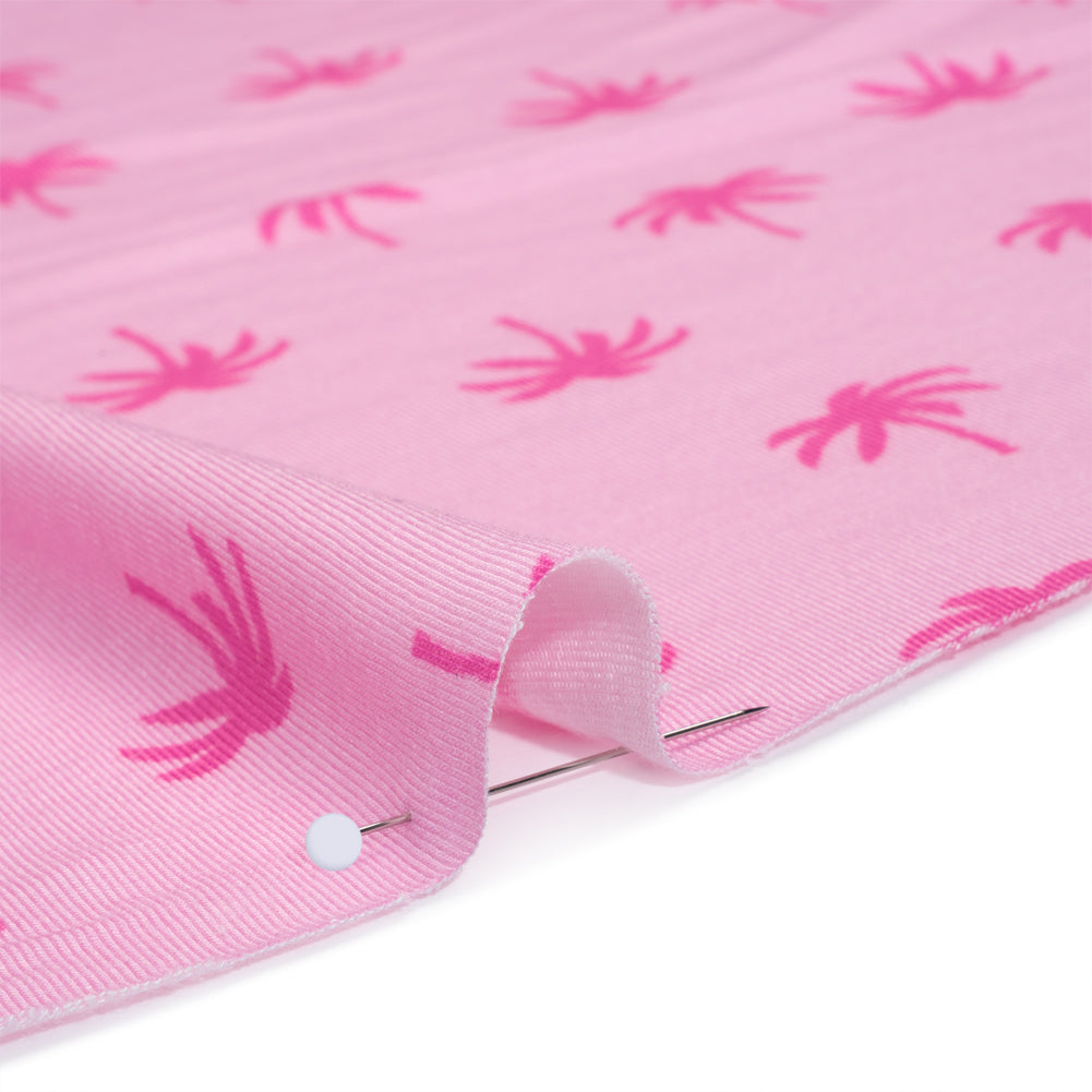 Stretch Rayon Jersey - Pink Tonal Palm Trees - Deadstock Stretch Rayon Jersey - Pink Tonal Palm Trees - Deadstock