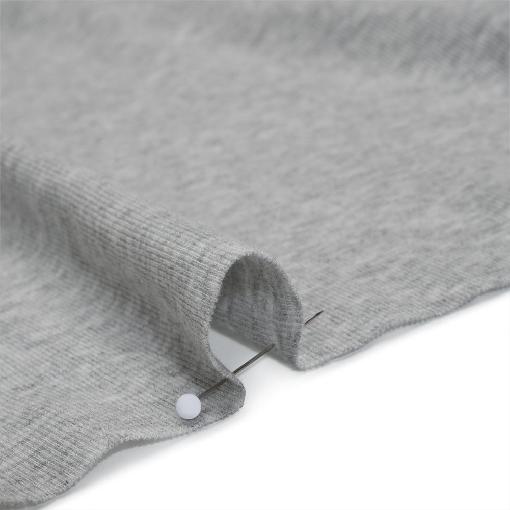 Cotton and Rayon 1x1 Rib Knit - Heathered Gray - Deadstock Cotton and Rayon 1x1 Rib Knit - Heathered Gray - Deadstock