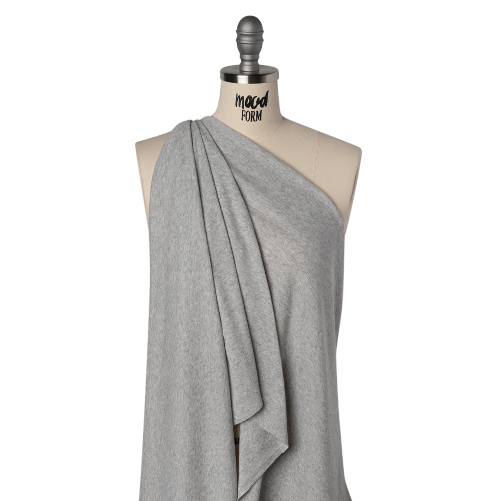 Cotton and Rayon 1x1 Rib Knit - Heathered Gray - Deadstock Cotton and Rayon 1x1 Rib Knit - Heathered Gray - Deadstock