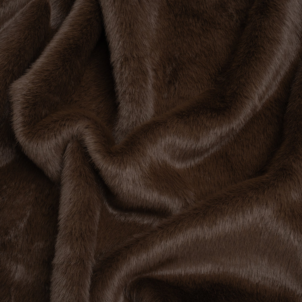 Short Pile Recycled Polyester Faux Fur - Brown Short Pile Recycled Polyester Faux Fur - Brown