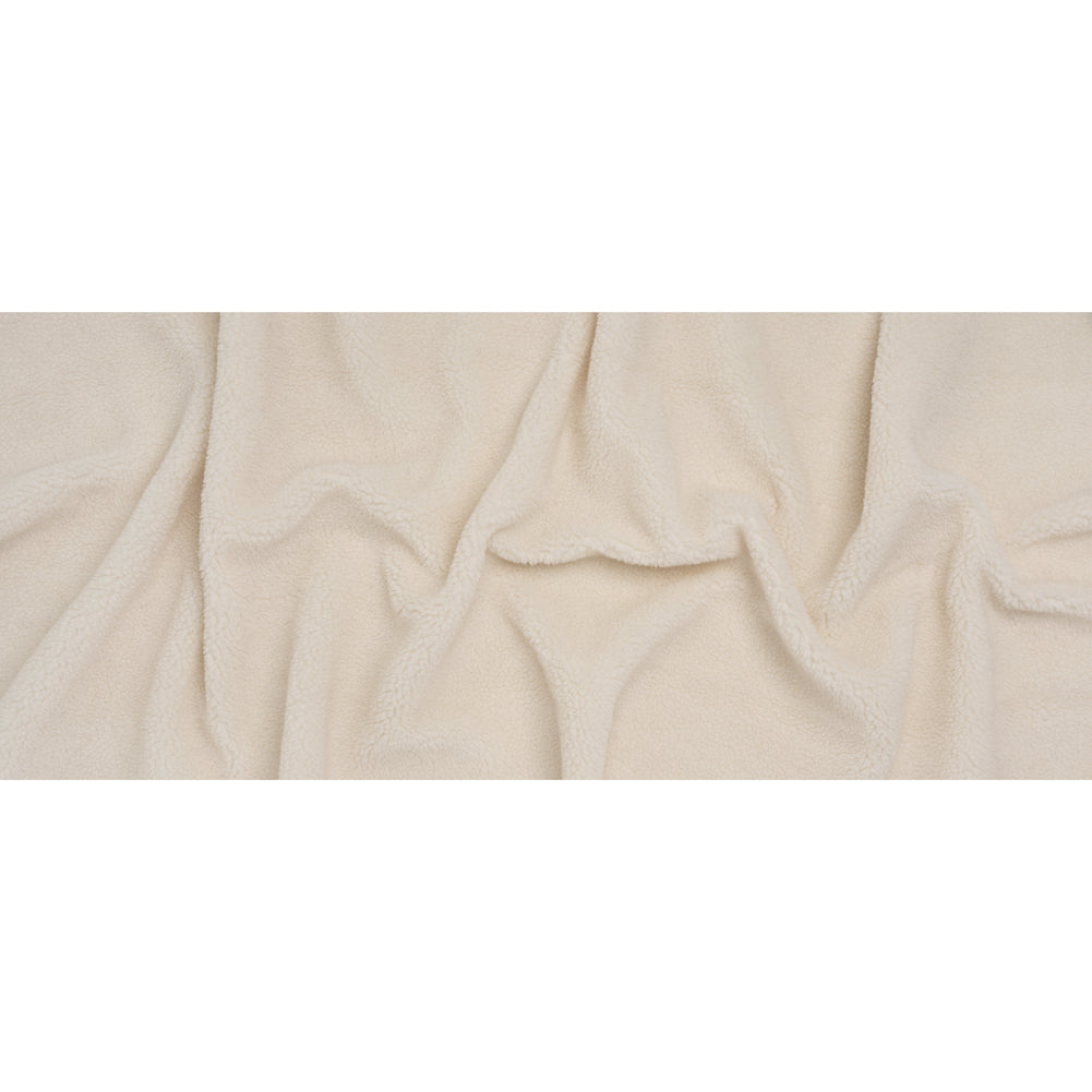 Short Pile Wool Blend Faux Shearling - Off White - Full Short Pile Wool Blend Faux Shearling - Off White - Full