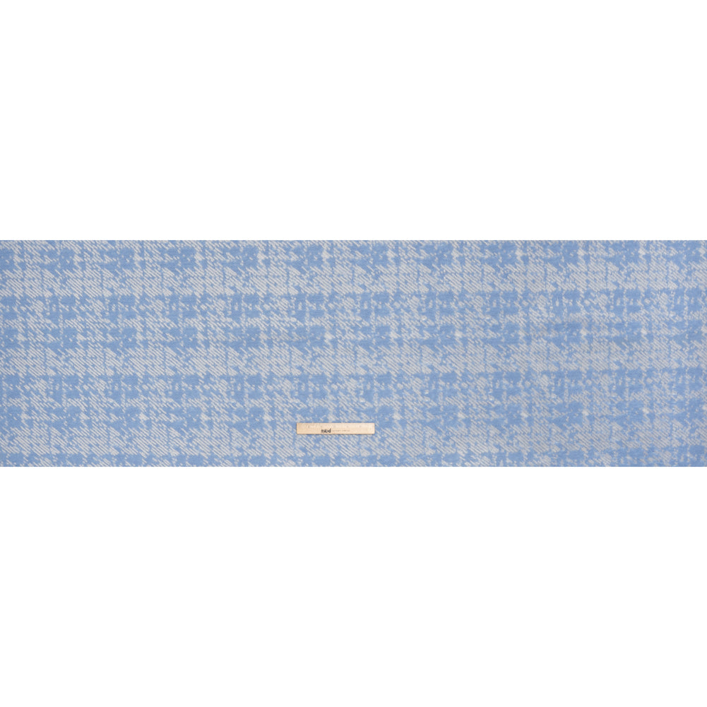 Super Short Pile Patterned Faux Fur - Sky Blue and White Geometric Super Short Pile Patterned Faux Fur - Sky Blue and White Geometric