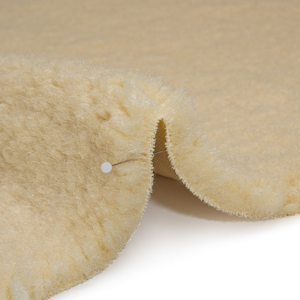 Recycled Polyester Faux Sherling Fur - Ecru Recycled Polyester Faux Sherling Fur - Ecru