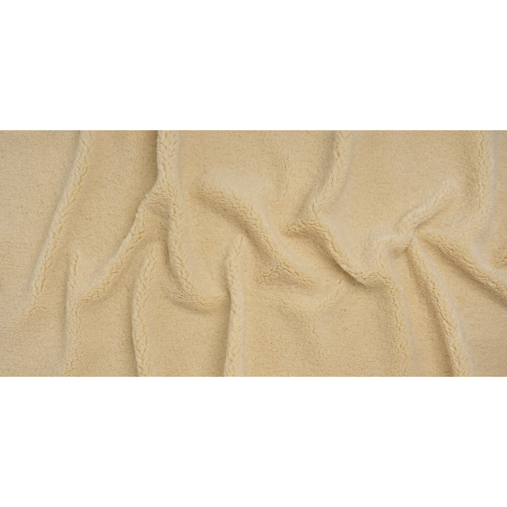 Recycled Polyester Faux Sherling Fur - Ecru Recycled Polyester Faux Sherling Fur - Ecru