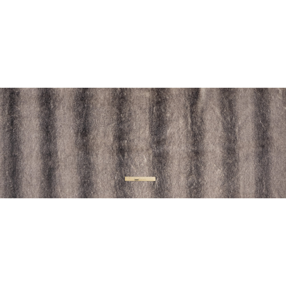 Plush Two-Tone Medium Pile Recycled Polyester Faux Fur - Ivory and Gray - Full Plush Two-Tone Medium Pile Recycled Polyester Faux Fur - Ivory and Gray - Full