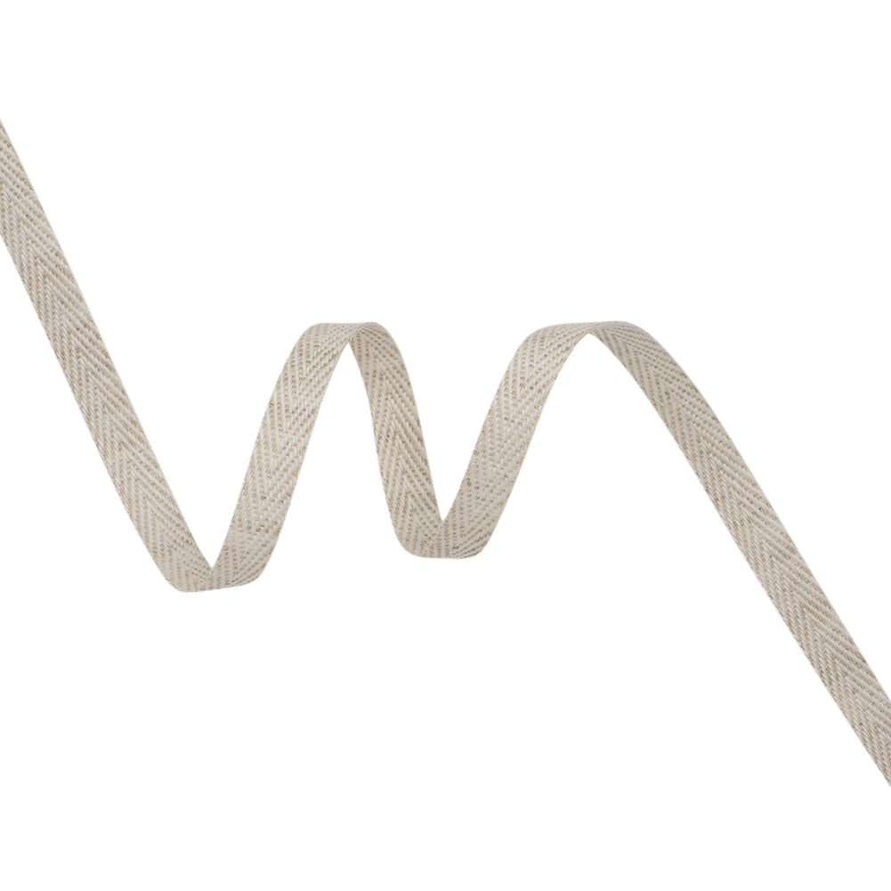 Linen Blend Twill Tape Made in Italy - 10mm - Oatmeal Linen Blend Twill Tape Made in Italy - 10mm - Oatmeal