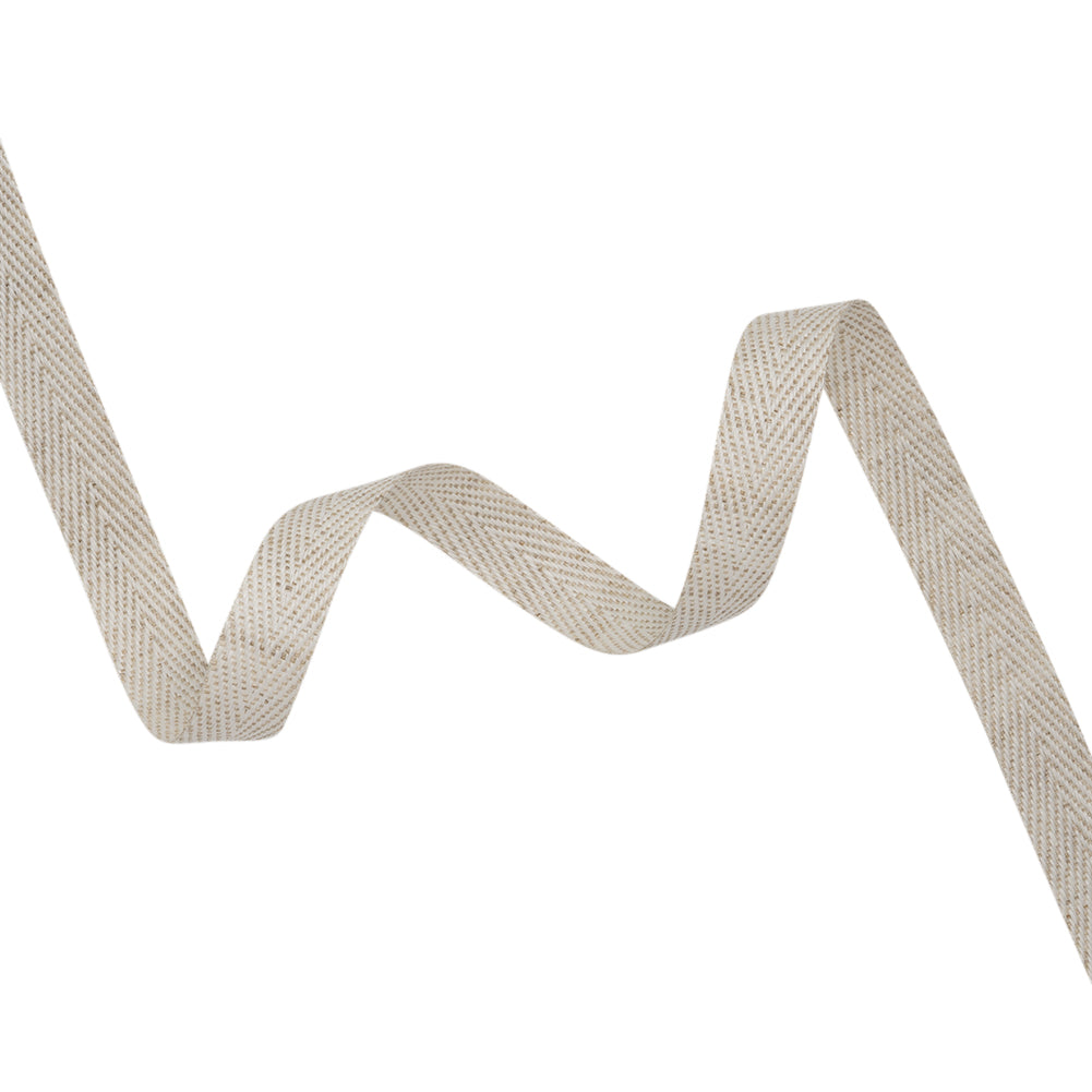 Linen Blend Twill Tape Made in Italy - 15mm - Oatmeal Linen Blend Twill Tape Made in Italy - 15mm - Oatmeal