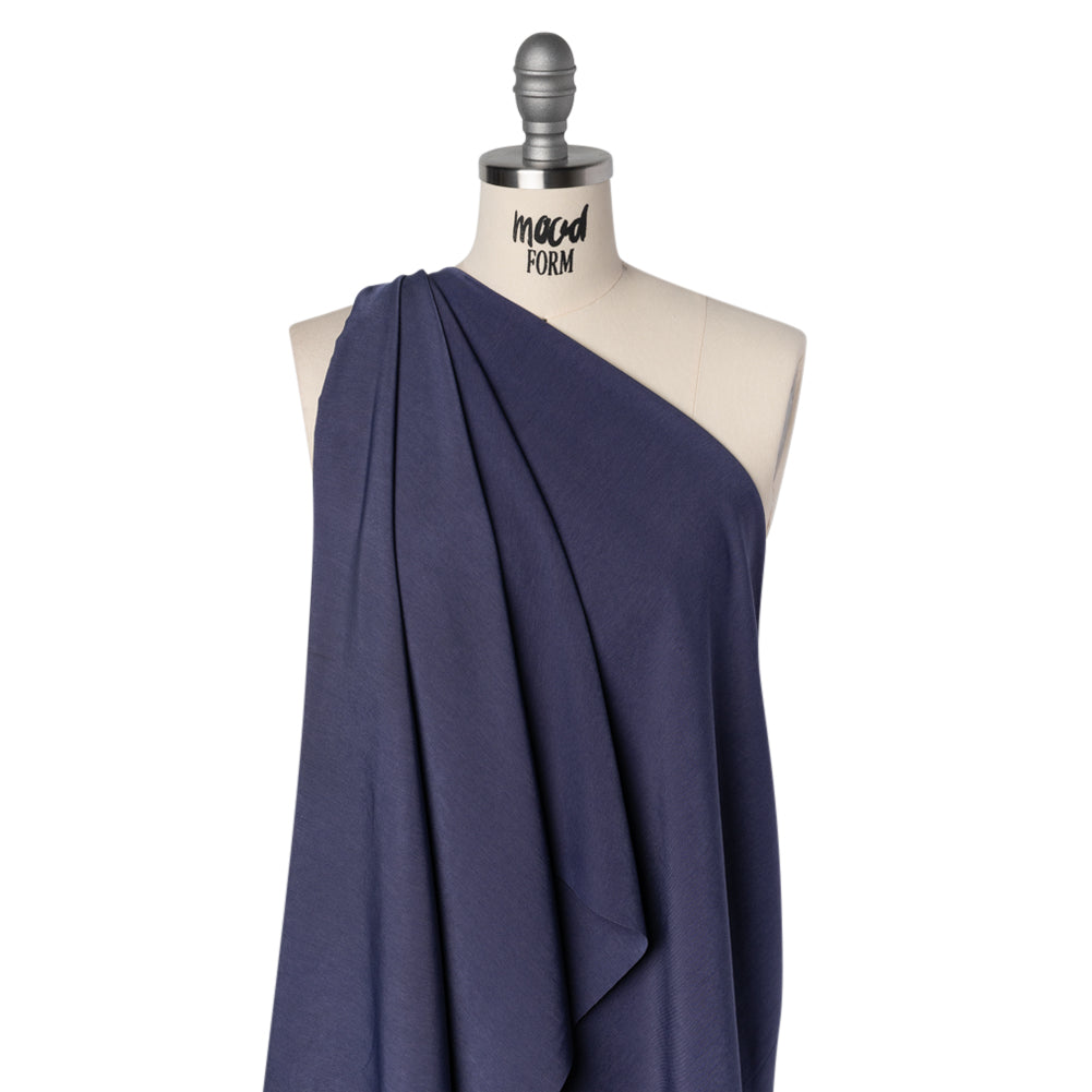 Polyester Peachskin - Denim Blue - Deadstock Polyester Peachskin - Denim Blue - Deadstock