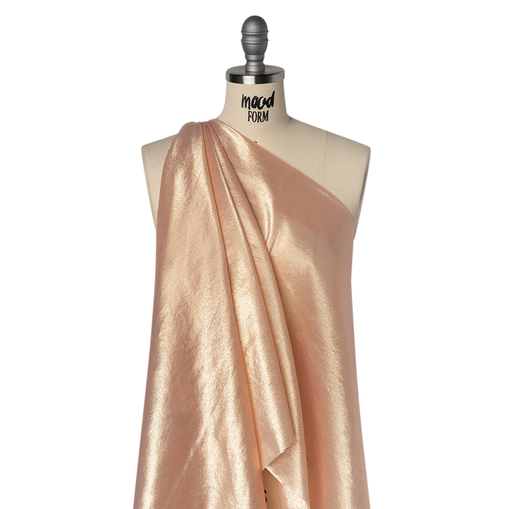 Metallic Silk Lame - Pink and Gold - Deadstock Metallic Silk Lame - Pink and Gold - Deadstock